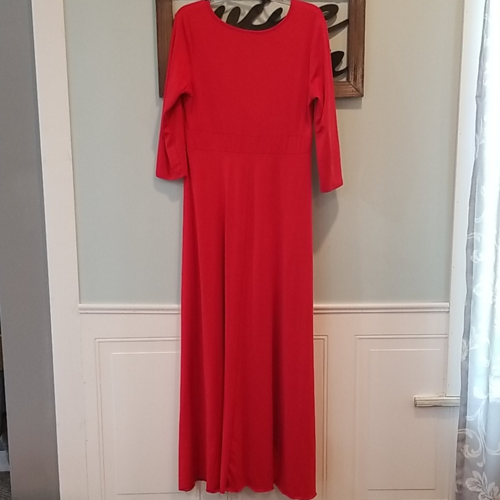 Red maxi dress
